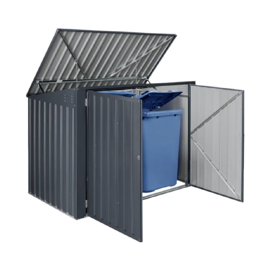Coffre de rangement extérieur en métal pour déchets - 120 x 80 x 100